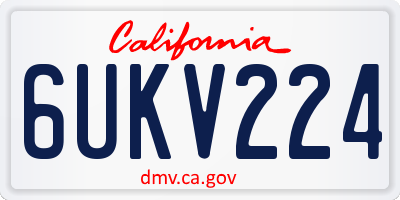 CA license plate 6UKV224
