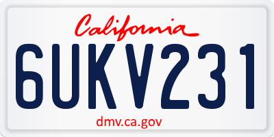 CA license plate 6UKV231