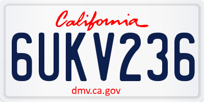 CA license plate 6UKV236