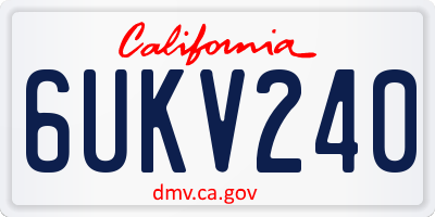 CA license plate 6UKV240