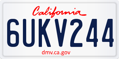 CA license plate 6UKV244