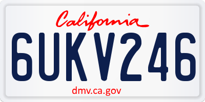 CA license plate 6UKV246