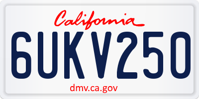 CA license plate 6UKV250