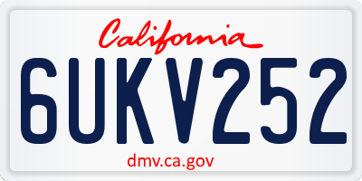 CA license plate 6UKV252
