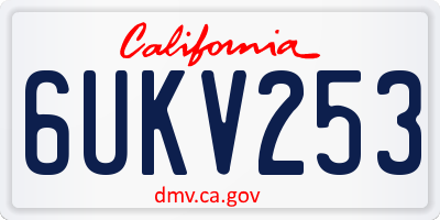 CA license plate 6UKV253