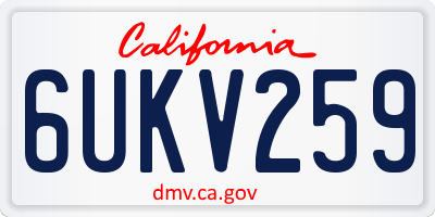 CA license plate 6UKV259