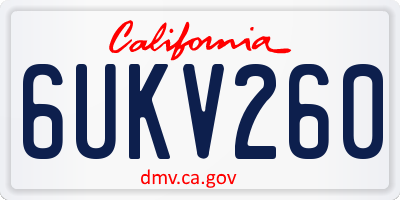 CA license plate 6UKV260