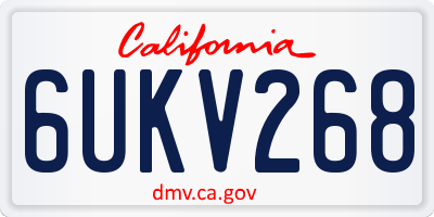 CA license plate 6UKV268