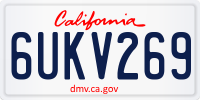 CA license plate 6UKV269