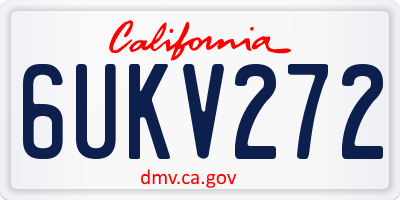 CA license plate 6UKV272