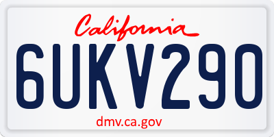 CA license plate 6UKV290