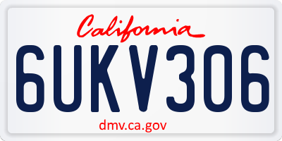 CA license plate 6UKV306