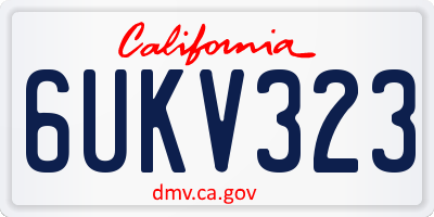 CA license plate 6UKV323
