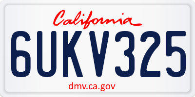 CA license plate 6UKV325