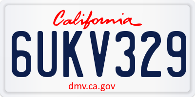 CA license plate 6UKV329