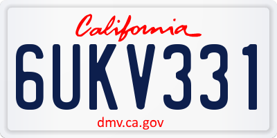 CA license plate 6UKV331