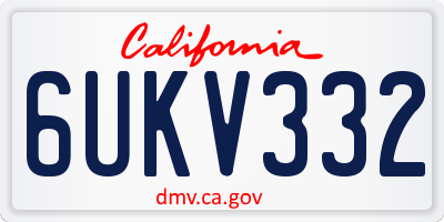 CA license plate 6UKV332