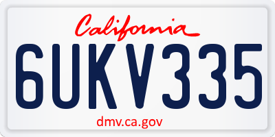 CA license plate 6UKV335