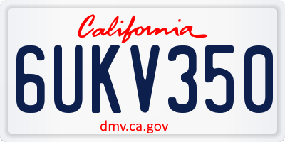 CA license plate 6UKV350