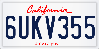 CA license plate 6UKV355