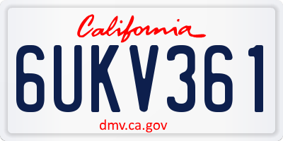 CA license plate 6UKV361