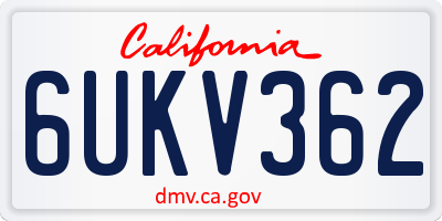 CA license plate 6UKV362