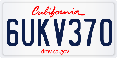 CA license plate 6UKV370