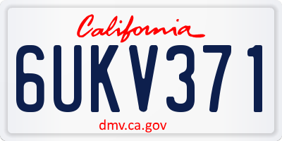 CA license plate 6UKV371