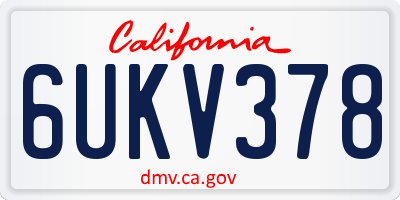 CA license plate 6UKV378
