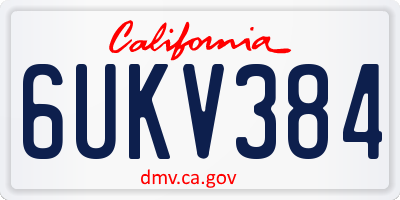 CA license plate 6UKV384