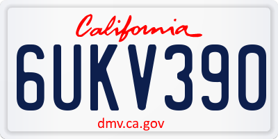 CA license plate 6UKV390