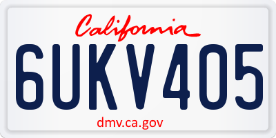 CA license plate 6UKV405
