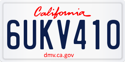 CA license plate 6UKV410