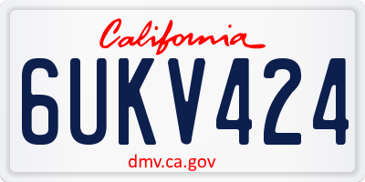 CA license plate 6UKV424