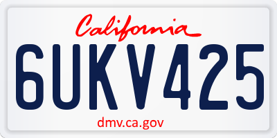 CA license plate 6UKV425
