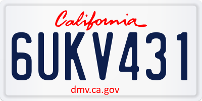 CA license plate 6UKV431