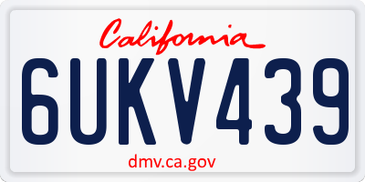 CA license plate 6UKV439