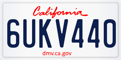 CA license plate 6UKV440