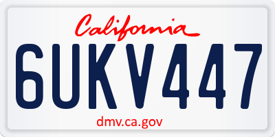 CA license plate 6UKV447