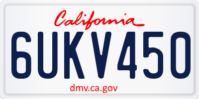 CA license plate 6UKV450