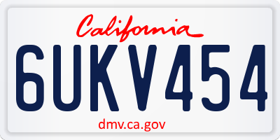 CA license plate 6UKV454