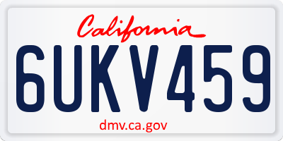 CA license plate 6UKV459