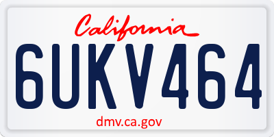 CA license plate 6UKV464