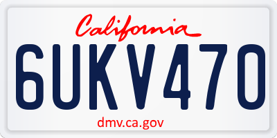 CA license plate 6UKV470