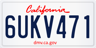 CA license plate 6UKV471