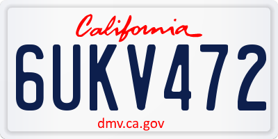 CA license plate 6UKV472