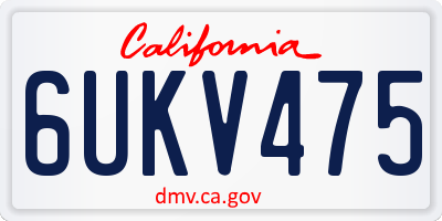 CA license plate 6UKV475