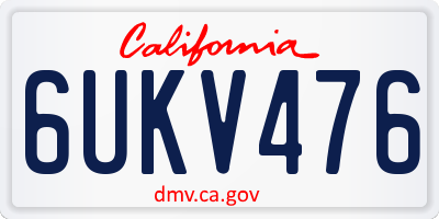 CA license plate 6UKV476