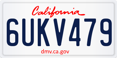 CA license plate 6UKV479