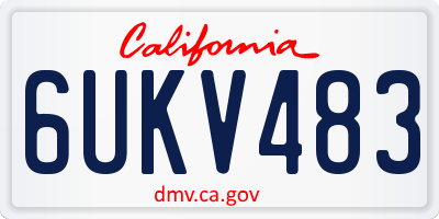 CA license plate 6UKV483